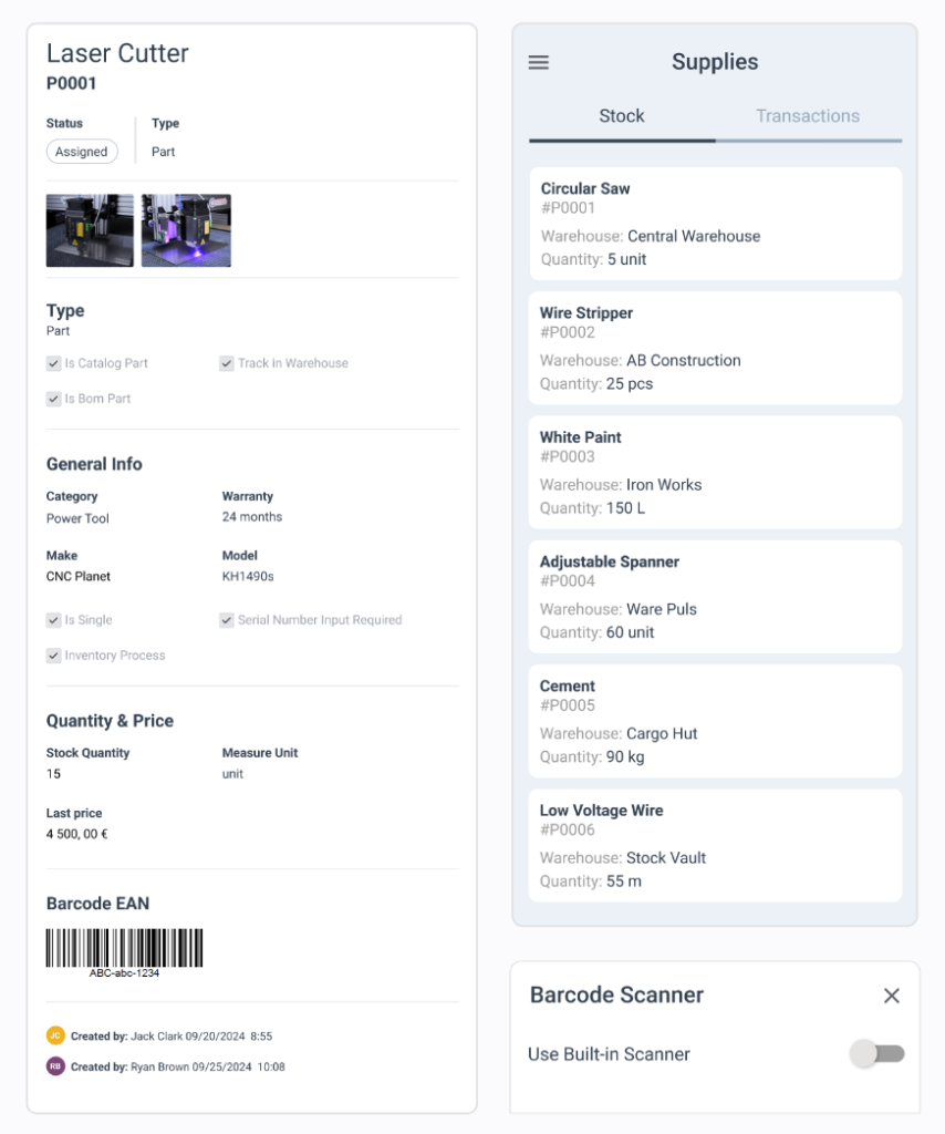 WorkTrek dashboard