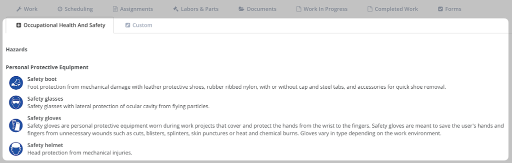 WorkTrek dashboard