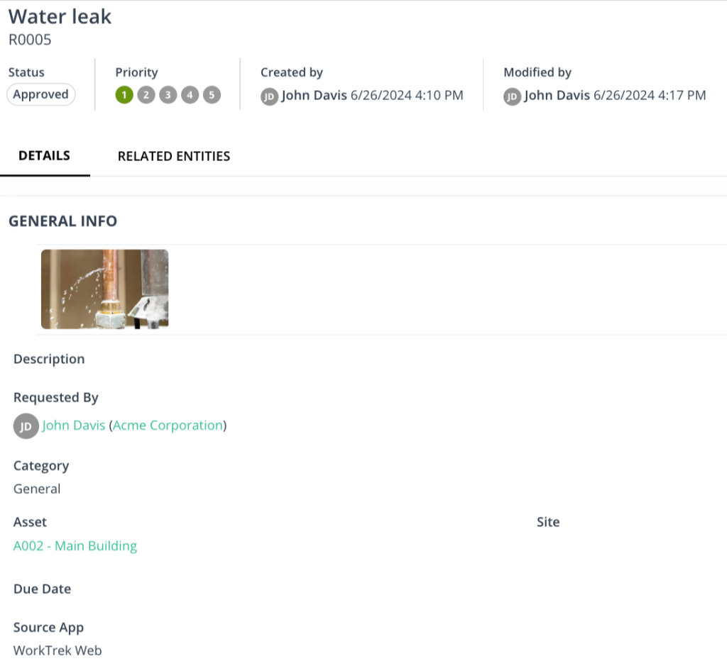 WorkTrek dashboard