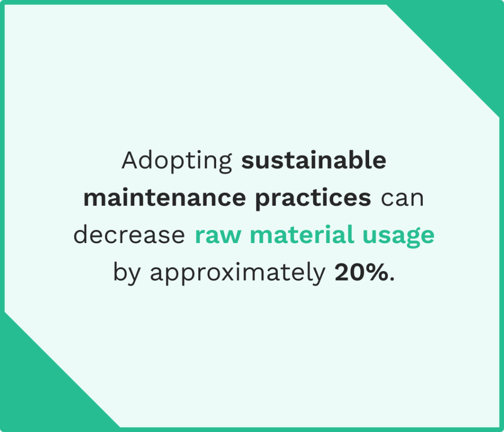 Data on the sustainable maintenance practices