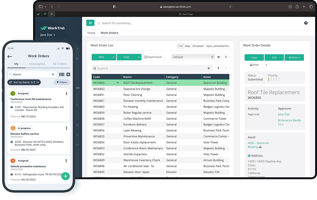 worktrek tool screenshot