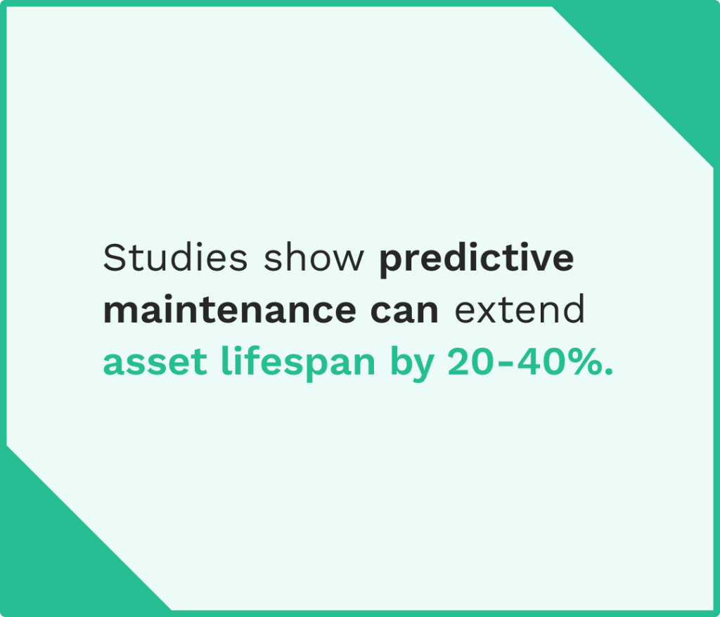 Data on the predictive maintenance and the extended asset lifespan